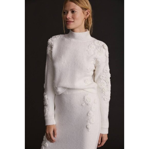 Anthropologie Floral Textured Sweater Skirt Set - Picture 8 of 15